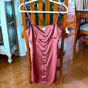 Aritzia/Wilfred satin brown dress